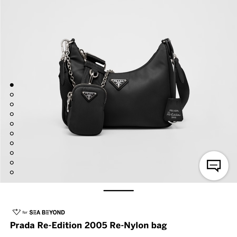 Prada Black Nylon Shoulder Bag with Silver Hardware - Picture 6 of 6